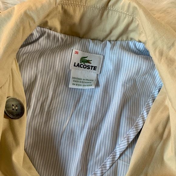 Lacoste Women’s Short Trench Coat size 36 - Picture 5 of 8